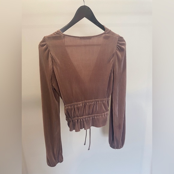 Ribbed Champagne Long Sleeve Shirt - Picture 2 of 2